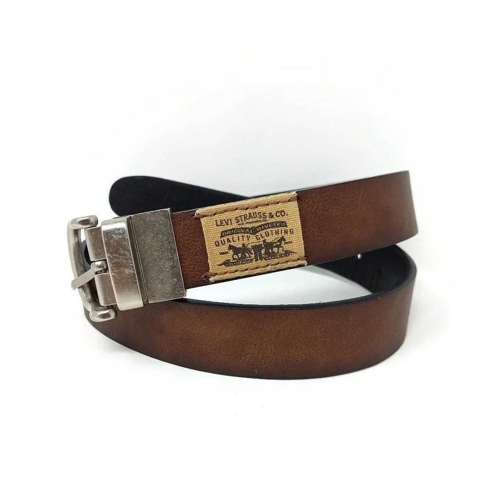 Levi Strauss & Co. Brown Reversible Synthetic Leather Kids Belt